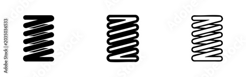 Bild auf Leinwand Spring icon set, elasticity and coil symbol