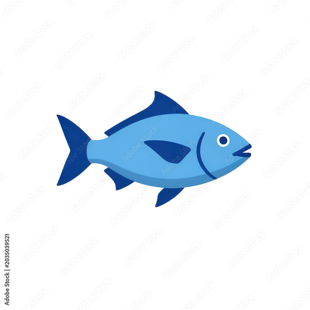 Fototapeta premium Blue Tuna Fish Illustration Vector Isolated on Transparent Background