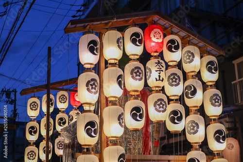 Obraz na plátně Kyoto Gion Festival Lanterns Night Photo