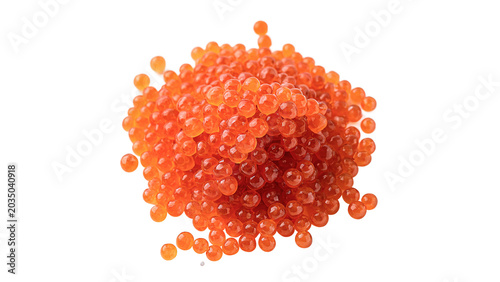 Fotografie Small pile group of fresh organic red salmon fish caviar or trout roe for gourme