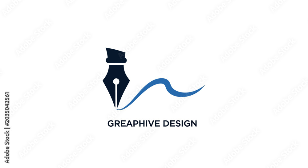 Fototapeta premium Graphic Design Logo Pen Nib Icon.