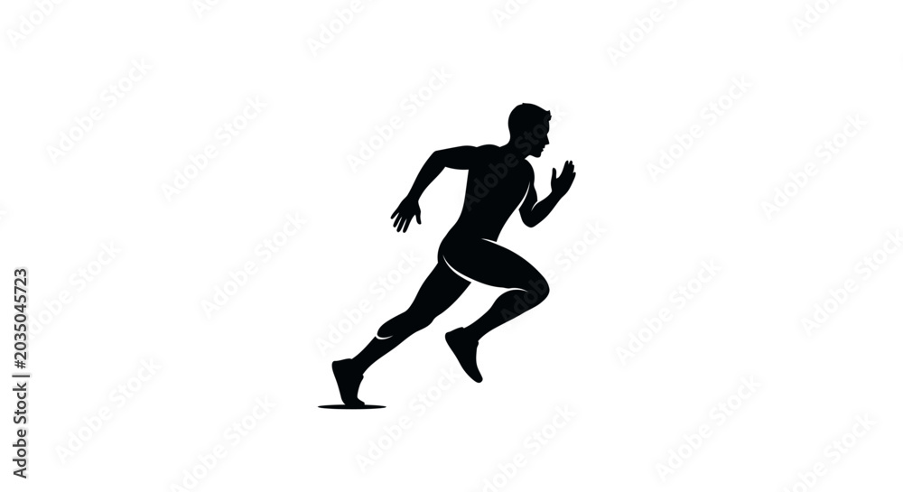 Obraz premium Man Running Fast in Motion.
