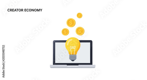 Laptop with lightbulb on screen.