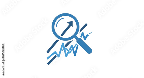 Magnifying glass with arrow symbol.