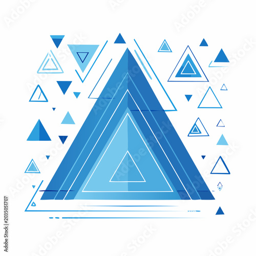 Abstract Geometric Background with Blue Triangles
