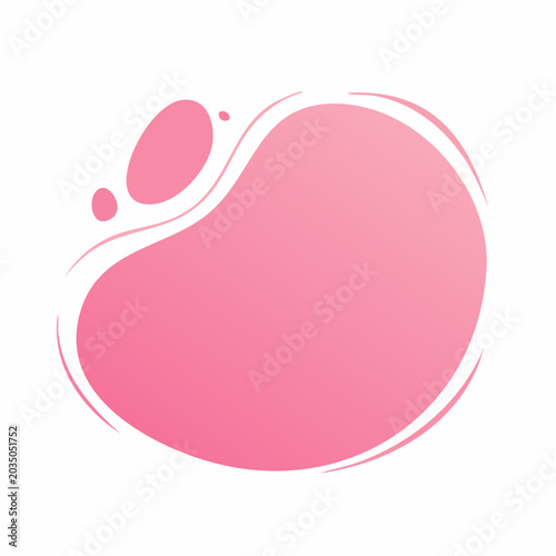 Abstract Pink Blob Shape with White Outline