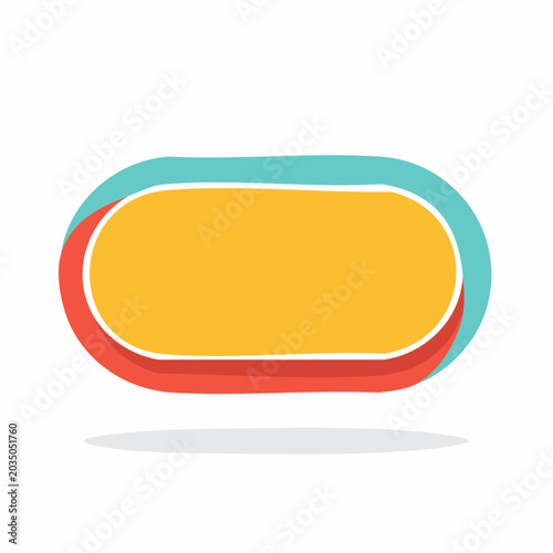 Abstract Rounded Shape with Yellow Center and Red and Blue Borders