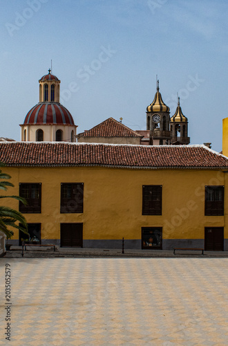 Tenerife, Canary Islands, Spain, Europe: skyline of La Orotava with dome and bell towers of the church Nuestra Senora de la Concepcion, an 18th-century jewel of Canarian Baroque architecture