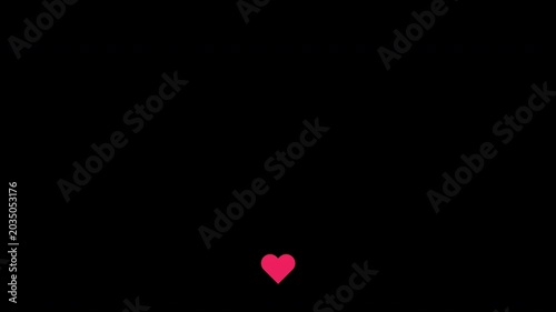 Red heart fountain fly up animation on black background. Social Media Likes and Love Emoji Effects for Instagram and TikTok 