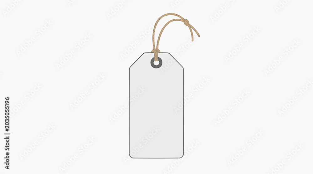 Naklejka premium Blank white gift tag with twine string isolated on white background