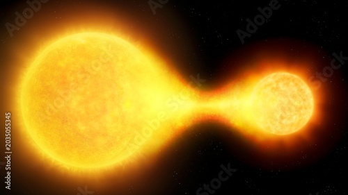 Photos Stars exchange matter in space