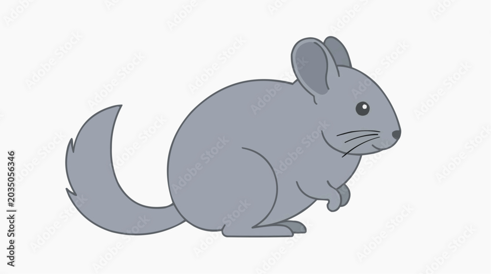 Fototapeta premium Cute cartoon chinchilla illustration isolated on white background