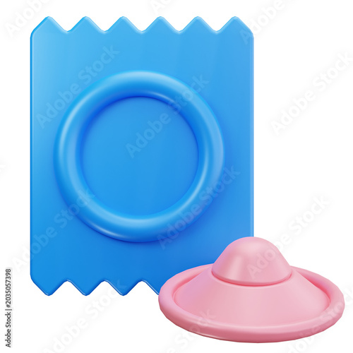Safe Protection Condom 3D Illustrations