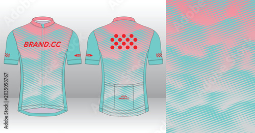 Modern Cycling Jersey Design Template for Custom Sublimation