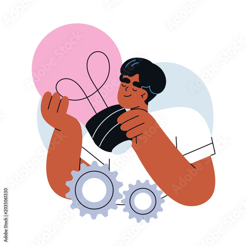 Idea development, creative thinking, innovation and solution concept. Busines...