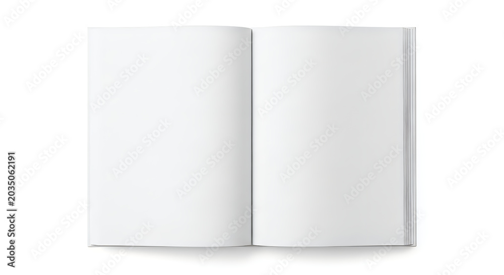 Fototapeta premium Blank open notebook pages with spine