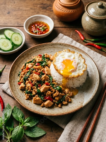 Thai Pad Kra Pao (Stir-fried basil with minced pork).