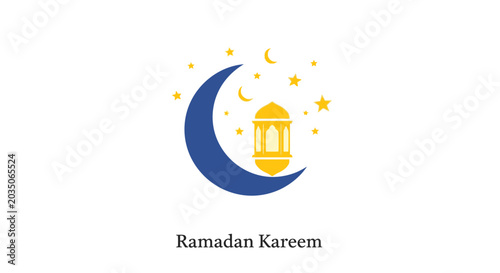 Ramadan Kareem Greeting Card Design.