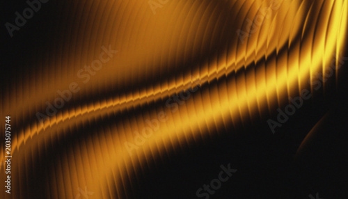 Abstract golden gradient ribbed glass background waves