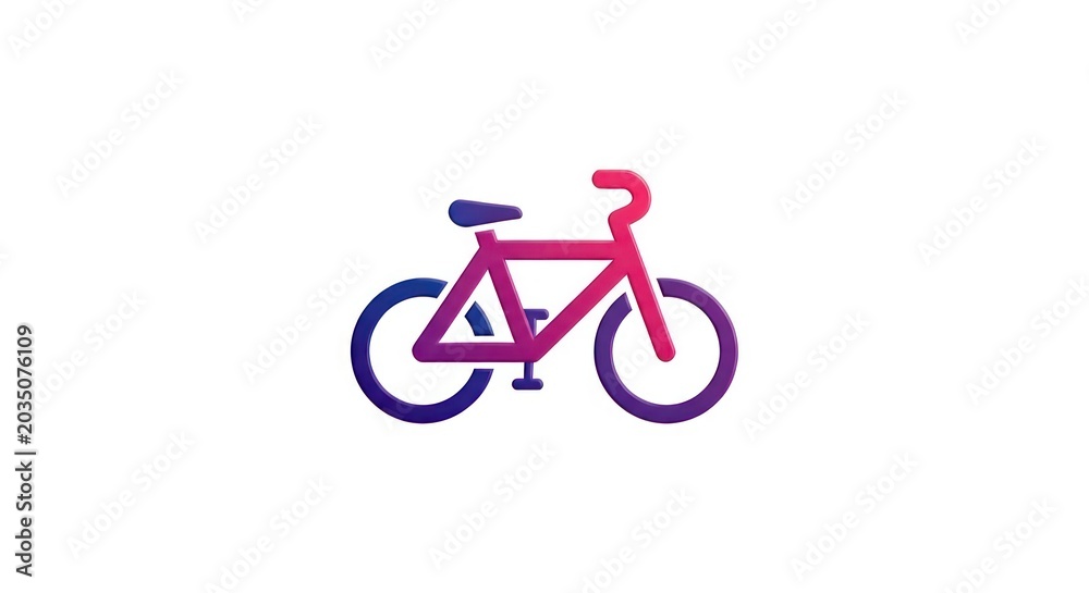 Fototapeta premium Vibrant pink and purple gradient bicycle icon