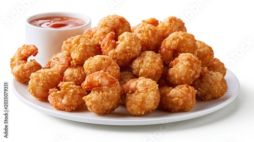fried Popcorn shrimp with sauce