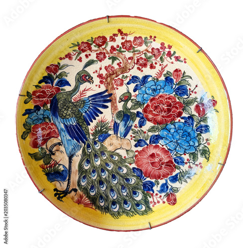 Obraz na płótnie Antique Chinese Porcelain Plate Vintage Style