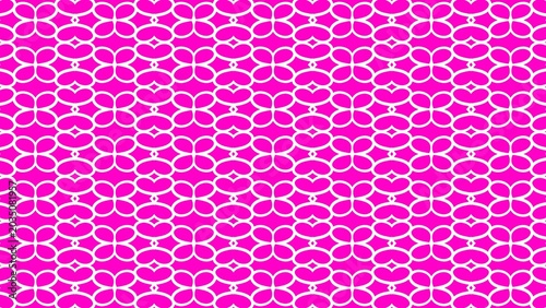 Pink Geometric Hearts And Flowers Seamless Pattern Background
