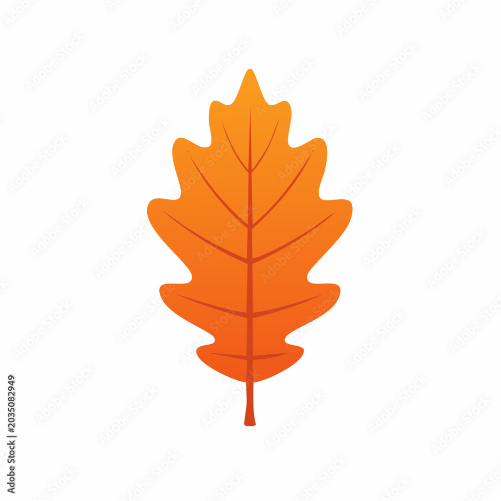 Fototapeta premium Orange Oak Leaf Illustration