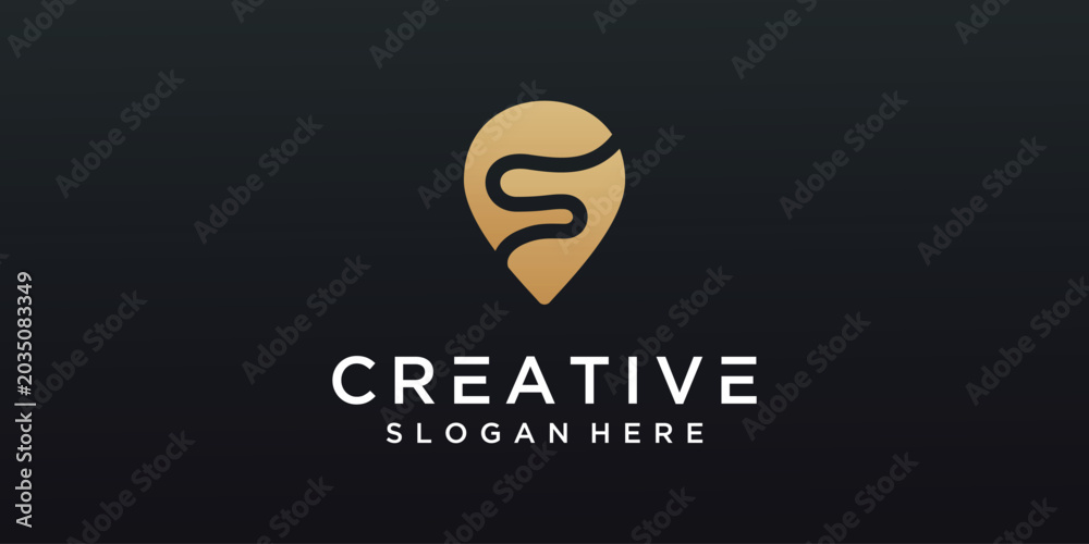 Obraz premium Initial creative minimal logo icon design abstract element. elegant Logo template vector creative business. - VECTOR