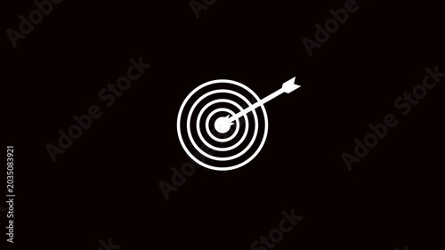 Target goal icon. Marketing targeting strategy symbol. Aim target with arrow sign