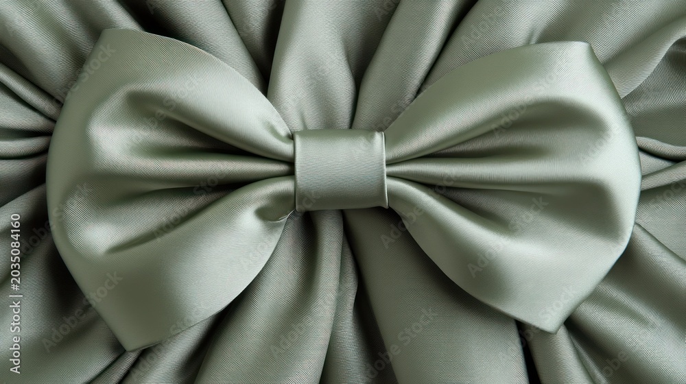 Obraz premium Elegant sage green satin bow
