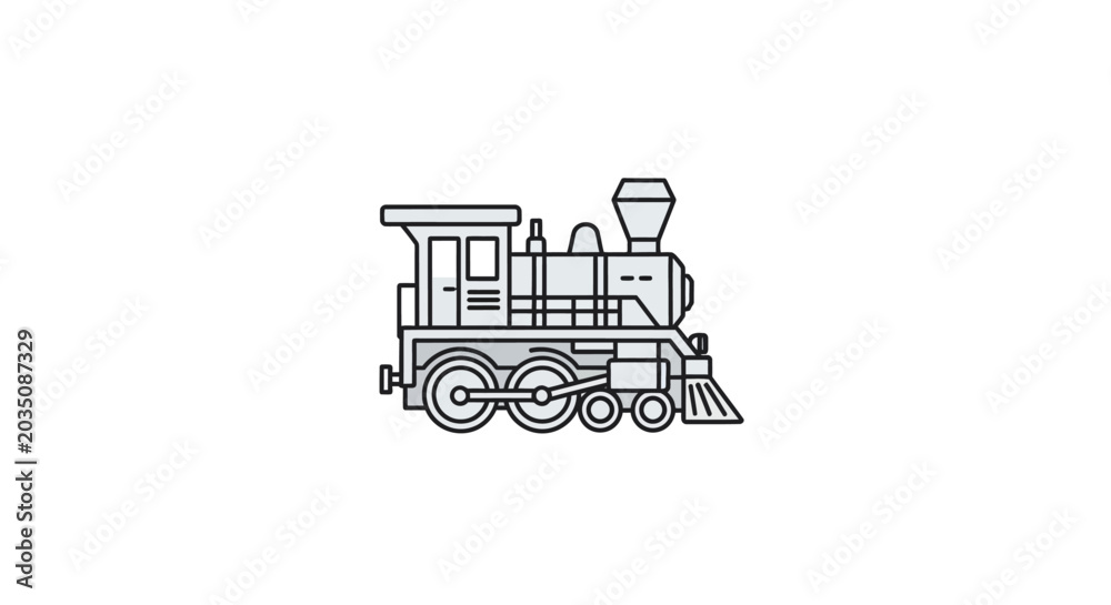 Naklejka premium Vintage steam locomotive engine train.