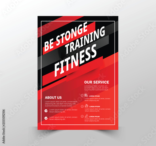 GYM / Fitness Flyer template with grunge shapes. vector