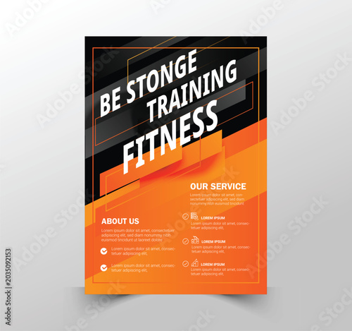 GYM / Fitness Flyer template with grunge shapes. vector
