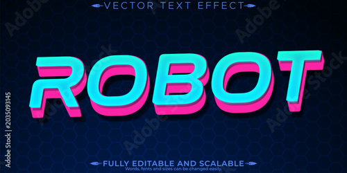 Bild auf Leinwand Artificial intelligence text effect, editable technology and science text style