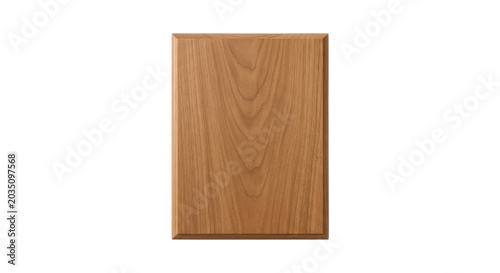 Foto Blank rectangular wooden award plaque mockup isolated