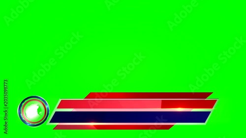 Broadcast Lower Third Name Tag for Interview and News with Rotating Globe on Green Screen Chroma Key