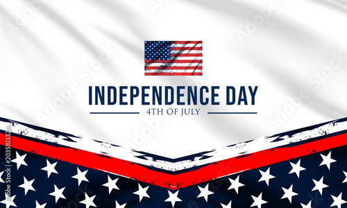 Quadro su tela Patriotic Fourth of July Greeting Card Design for USA Independence Day