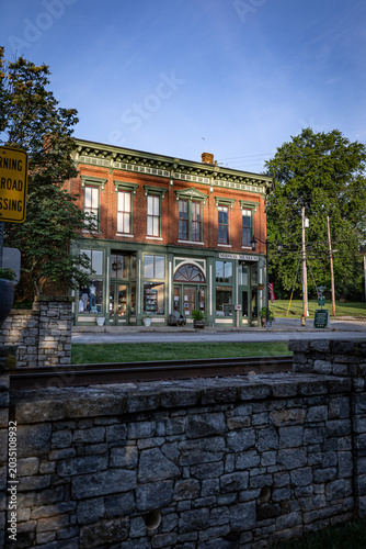 Small Midwest America town of Midway, Kentucky museum building