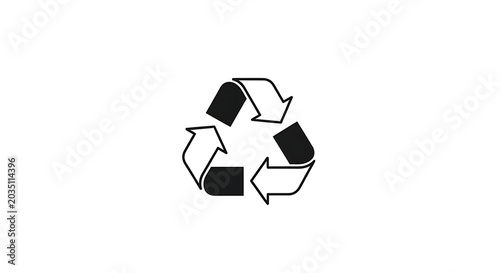 Recycle symbol icon, vector illustration of a recycling sign