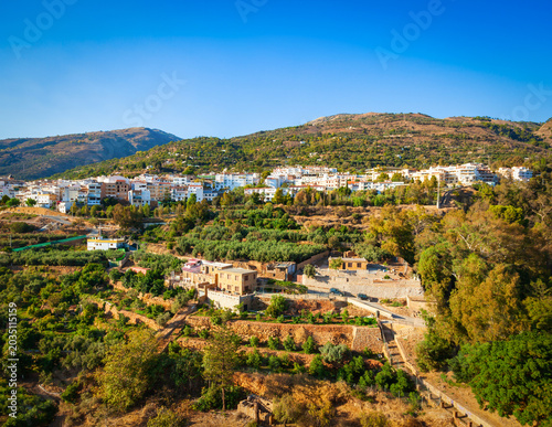 Lanjaron aerial panoramic view, Alpujarras in Spain