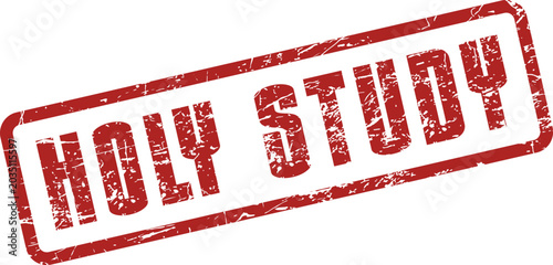 Bild auf Leinwand Grunge effect Holy Study message text in a rectangular red rubber stamp graphic