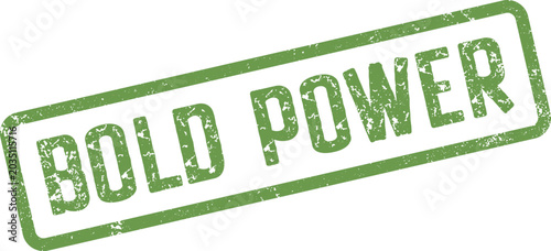 Cuadro en lienzo Grunge green rectangular stamp imprint asserting a confident message of bold pow