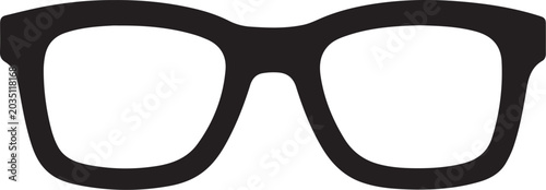Tableau sur toile A stylized pair of black eyeglasses with thick frames, embodying a retro or intellectual aesthetic