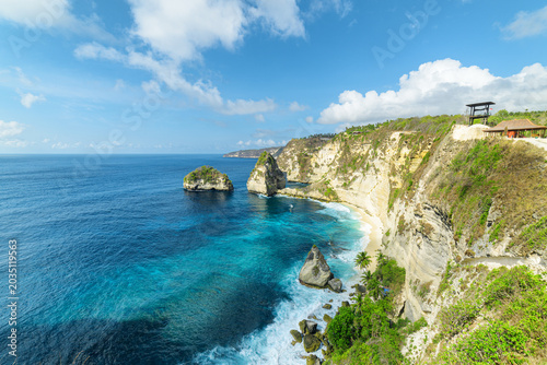 Awesome view of Diamond Beach at Nusa Penida, Indonesia