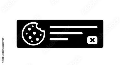 Cookie notification banner icon, website cookie consent popup sign, vector illustration