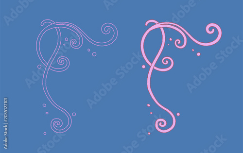 Whimsy Decorative Swirly Art Nouveau Corner Border