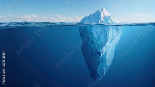 Iceberg Illusion: A View Above and Below the Water's Surface