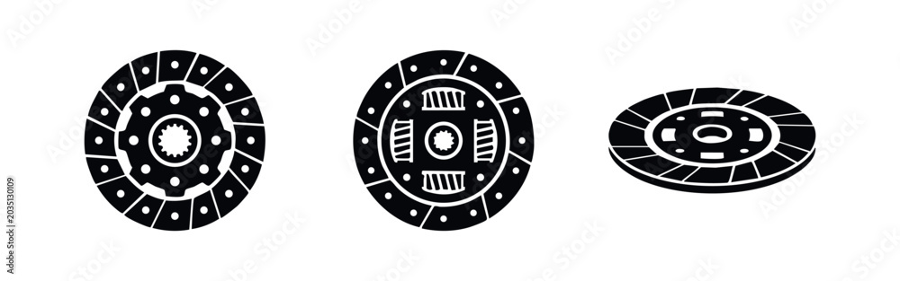 Naklejka premium Icons of automotive clutch parts