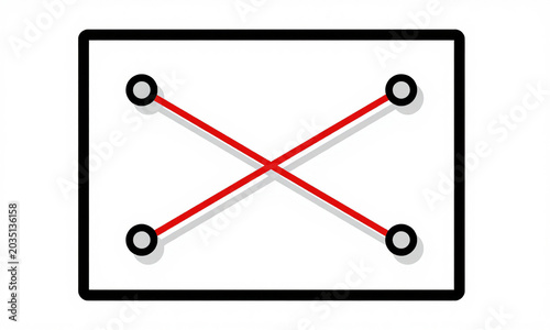 red string delicately weaving colorful pins corkboard casting long shadows bright office